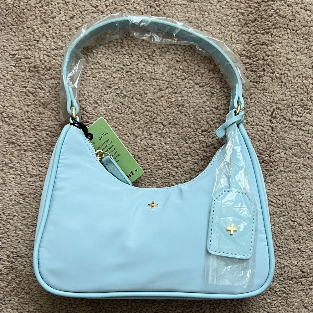 PETA + JAIN baby blue nylon purse